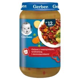 Gerber Gulasz z warzywami wołowiną i ziemniaczkami dla dzieci po 12. miesiącu 250 g
