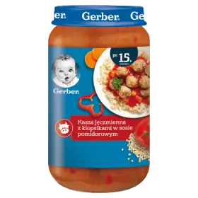 Gerber Kasza jęczmienna z klopsikami w sosie pomidorowym dla dzieci po 15. miesiącu 250 g