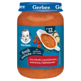 Gerber Sos włoski z pomidorami wołowiną i bakłażanem dla dzieci po 12. miesiącu 190 g