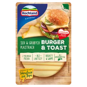 Hochland Burger & Toast Ser w grubych plastrach 135 g