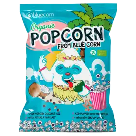 Bluecorn Bio Popcorn prażony na powietrzu z niebieskiej kukurydzy bezglutenowy 20 g