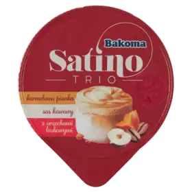 Bakoma Satino Trio Deser karmelowa pianka sos kawowy z orzechami laskowymi 100 g