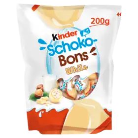 Kinder Schoko-Bons White Czekoladki z białej czekolady z nadzieniem mlecznym i orzechami 200 g