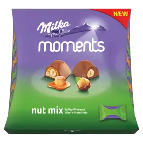 Milka Moments Mieszanka czekoladek mlecznych Nut Mix 169 g (19 sztuk)