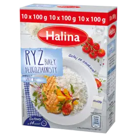 Halina Ryż biały długoziarnisty 1 kg (10 torebek)