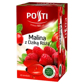 Posti Malina z dziką różą Herbatka owocowa aromatyzowana 40 g (20 torebek)