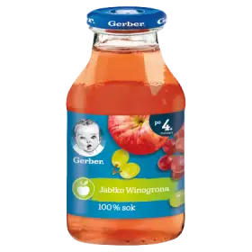 Gerber Sok 100% jabłko winogrona dla niemowląt po 4. miesiącu 200 ml