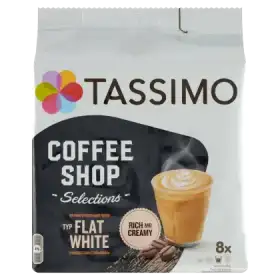Tassimo Coffee Shop Selections Flat White Kawa mielona 8 sztuk i śmietanka 8 sztuk 220 g