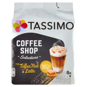 Tassimo Coffee Shop Selections Toffee Nut Latte Kawa mielona 8 sztuk i śmietanka 8 sztuk 268 g
