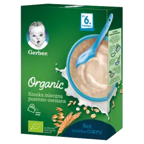 Gerber Organic Kaszka mleczna pszenno-owsiana dla niemowląt po 6. miesiącu 240 g