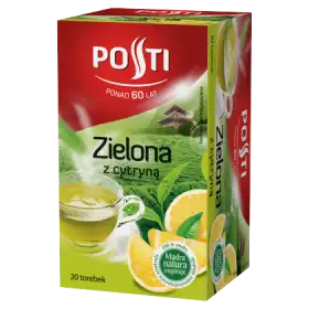 Posti Zielona z cytryną Herbata aromatyzowana 36 g (20 x 1,8 g)
