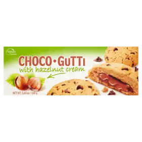 Bogutti Choco Gutti Kruche ciasteczka z kawałkami czekolady i kremem orzechowym 160 g