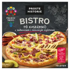 Proste Historie Bistro Pizza po kaszebsku z kabanosem i kiszonym ogórkiem 400 g
