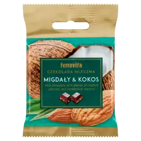 Terravita Czekolada mleczna migdały & kokos 50 g
