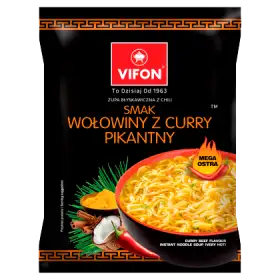 Vifon Zupa błyskawiczna smak wołowiny z curry pikantny 70 g