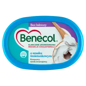 Benecol Kremowy serek twarogowy bez laktozy o smaku śmietankowym 120 g