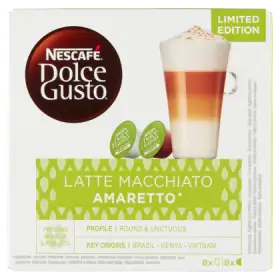 Nescafé Dolce Gusto Latte Macchiato Amaretto Kawa w kapsułkach 160 g (8 x 14 g i 8 x 6 g)
