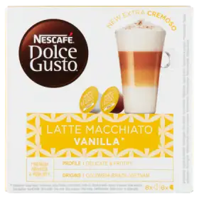 Nescafé Dolce Gusto Latte Macchiato Vanilla Kawa w kapsułkach 153,6 g (8 x 14,2 g i 8 x 5 g)