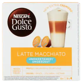 Nescafé Dolce Gusto Latte Macchiato Kawa w kapsułkach 164 g (8 x 14,5 g i 8 x 6 g)