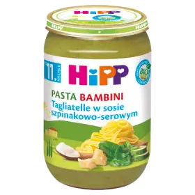 HiPP BIO Pasta Bambini Tagliatelle w sosie szpinakowo-serowym po 11. miesiącu 220 g