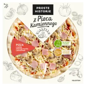Proste Historie z Pieca Kamiennego Pizza z szynką własnego wyrobu i pieczarkami 320 g