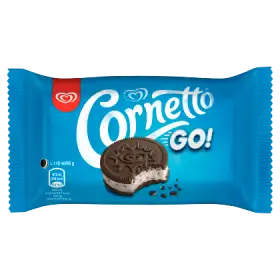 Cornetto Go! Lody o smaku waniliowym z kawałkami ciastek kakaowych 110 ml