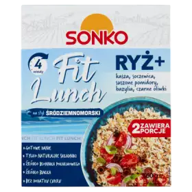 Sonko Fit Lunch Ryż + kasza soczewica suszone pomidory bazylia czarne oliwki 160 g