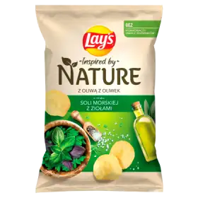 Lay's Inspired by Nature Chipsy ziemniaczane o smaku soli morskiej z ziołami 120 g