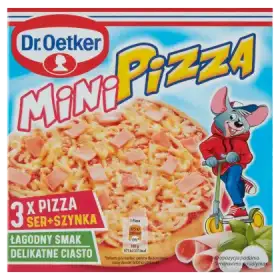 Dr. Oetker Mini pizza ser + szynka 270 g (3 sztuki)