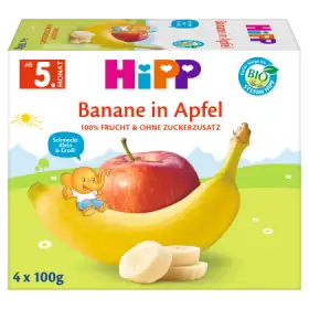 HiPP BIO Owocowa Chwila Jabłka-banany po 4. miesiącu 400 g (4 x 100 g)