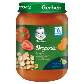 Gerber Organic Jarzynki z indykiem w pomidorach dla niemowląt po 6. miesiącu 190 g