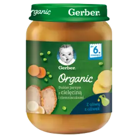 Gerber Organic Bukiet jarzyn z cielęciną i ziemniaczkami dla niemowląt po 6. miesiącu 190 g