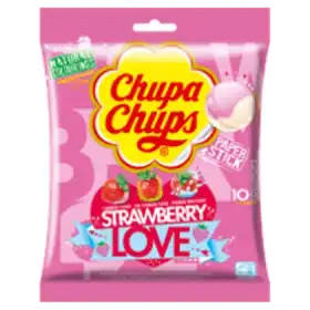 Chupa Chups Strawberry Love Lizaki wielosmakowe 120 g (10 sztuk)