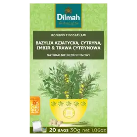 Dilmah Rooibos z dodatkami bazylia azjatycka cytryna imbir & trawa cytrynowa 30 g (20 x 1,5 g)