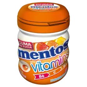 Mentos Vitamins Guma do żucia o smaku owoców cytrusowych bez cukru 50 g