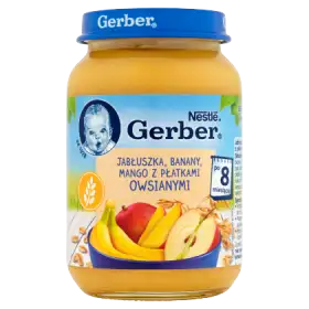 Gerber Jabłuszka banany mango z płatkami owsianymi po 8 miesiącu 190 g