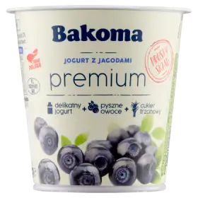 Bakoma Premium Jogurt z jagodami 140 g
