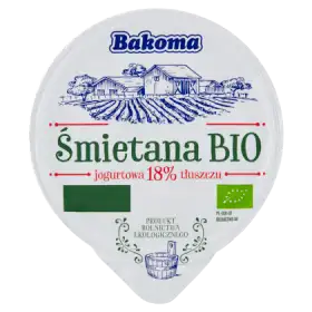 Bakoma Śmietana Bio jogurtowa 18% 180 g