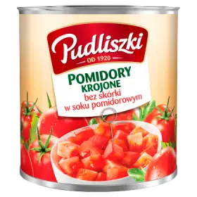 Pudliszki Pomidory krojone bez skórki w soku pomidorowym 2,52 kg