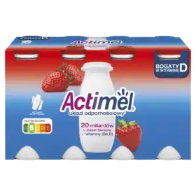 Actimel Napój jogurtowy o smaku truskawkowym 800 g (8 x 100 g)