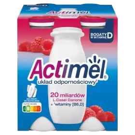 Actimel Napój jogurtowy o smaku malinowym 400 g (4 x 100 g)