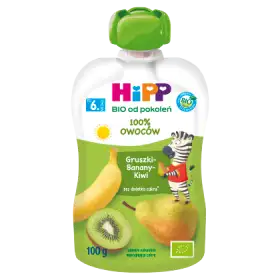 HiPP BIO Mus owocowy po 6. miesiącu gruszki-banany-kiwi 100 g