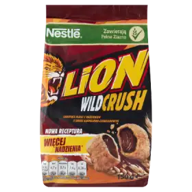 Nestlé Lion WildCrush Chrupiące płatki z nadzieniem o smaku karmelowo-czekoladowym 150 g