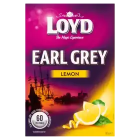 Loyd Lemon Earl Grey Herbata czarna aromatyzowana o smaku cytrynowym 90 g (60 x 1,5 g)