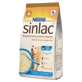 Nestlé Sinlac Bezglutenowy produkt zbożowy bez dodatku cukru po 4. miesiącu 300 g