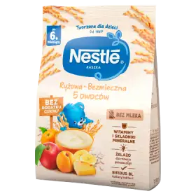 Nestlé Kaszka ryżowa bezmleczna 5 owoców dla niemowląt po 6. miesiącu 170 g