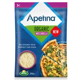 Apetina Organic Mozzarella Ser wiórkowany 200 g
