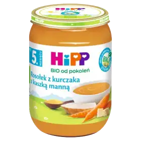 HiPP BIO Rosołek z kurczaka z kaszką manną po 5. miesiącu 190 g