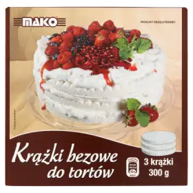Mako Krążki bezowe do tortów 300 g (3 sztuki)