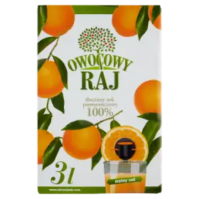 Owocowy Raj Tłoczony sok pomarańczowy 100% 3 l